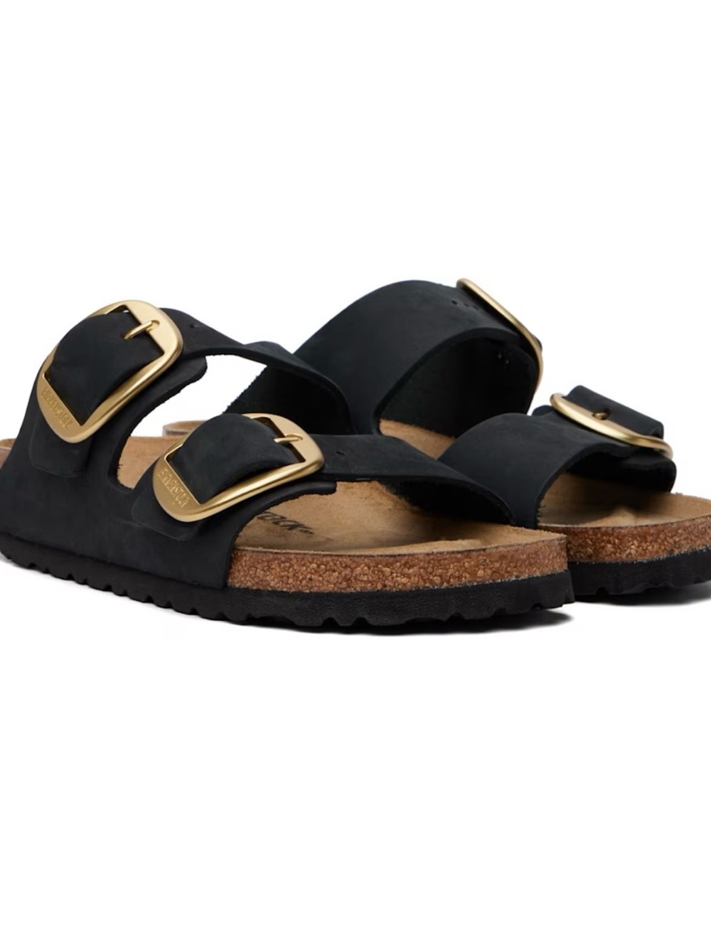 Birkenstock Arizona Big Buckle Sandals with Gold Buckles - Midnight